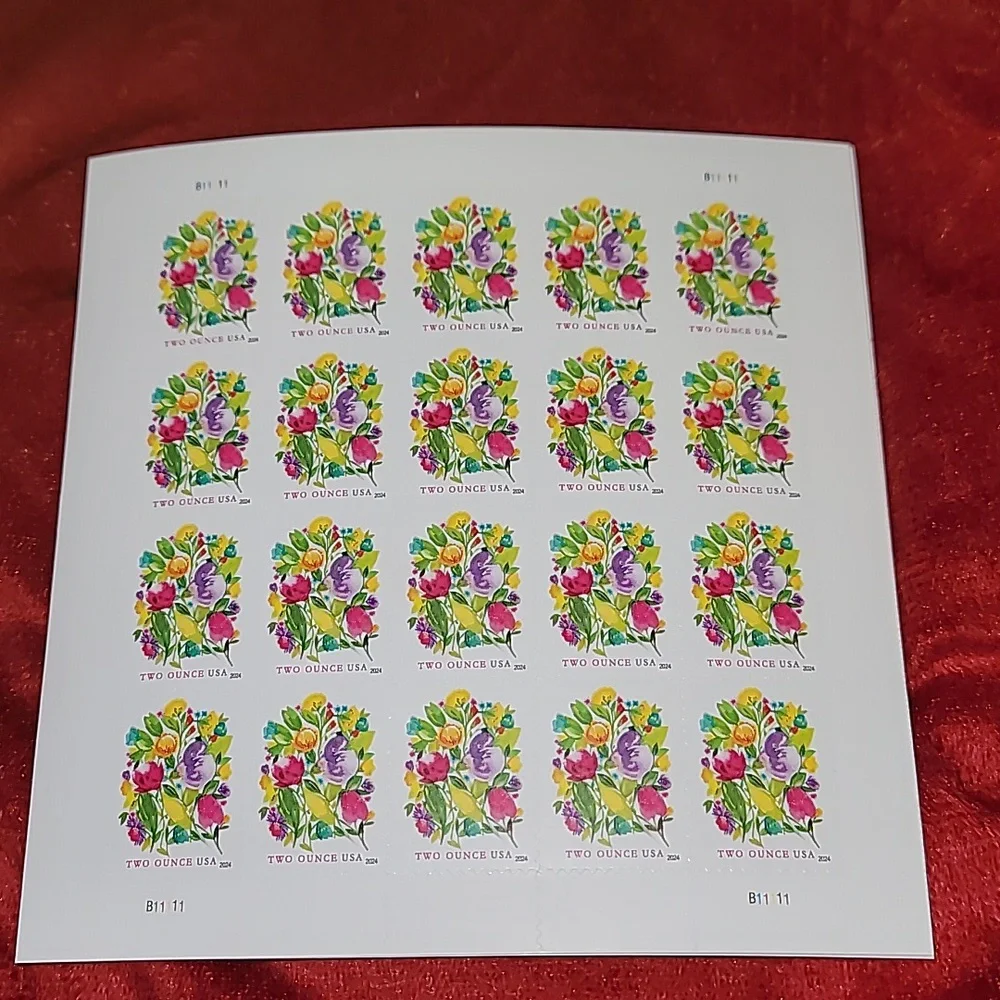 100 Wedding Blooms 2‎ Ounce Forever 2024 Postage Stamps USPS Heavy Invitations